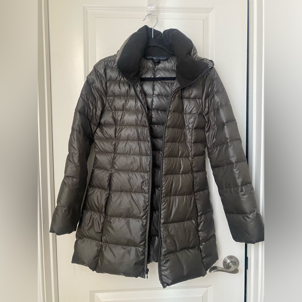 Marc New York down jacket with hood-army green size small